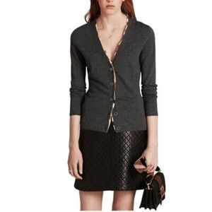 Burberry Gray V-Neck Cardigan XS ⭐️